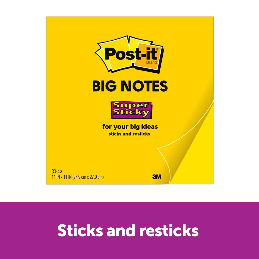 11" x 11" Yellow Post It Big Pads