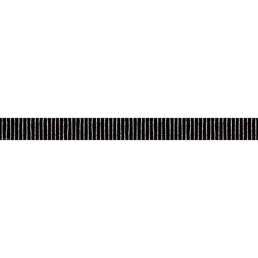Black With White Pinstripes Straight Border Trim
