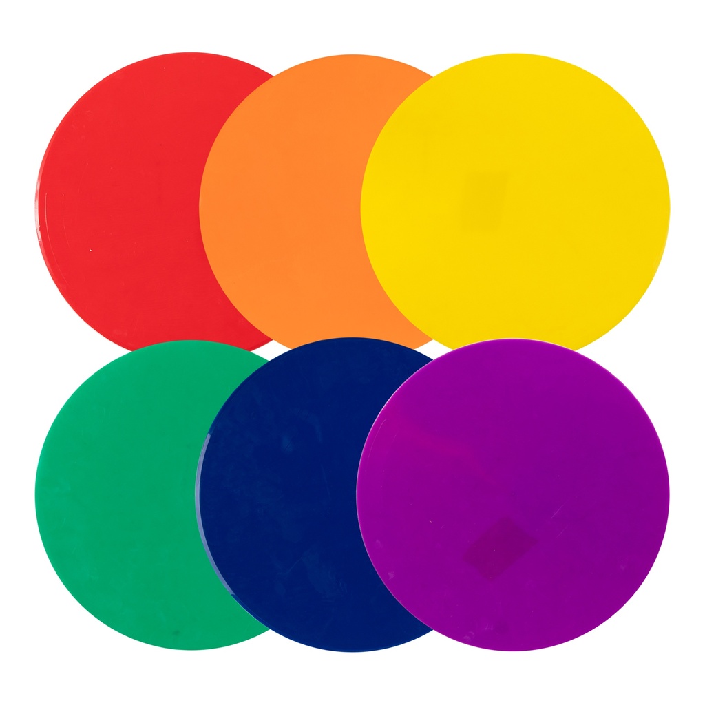 10" Round Poly Spot Markers - 6 Assorted Colors