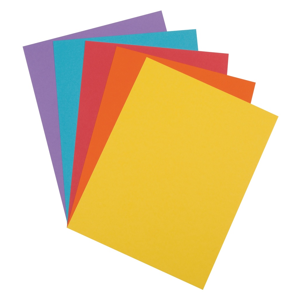 100ct 8.5x11 5 Vibrant Colors Card Stock