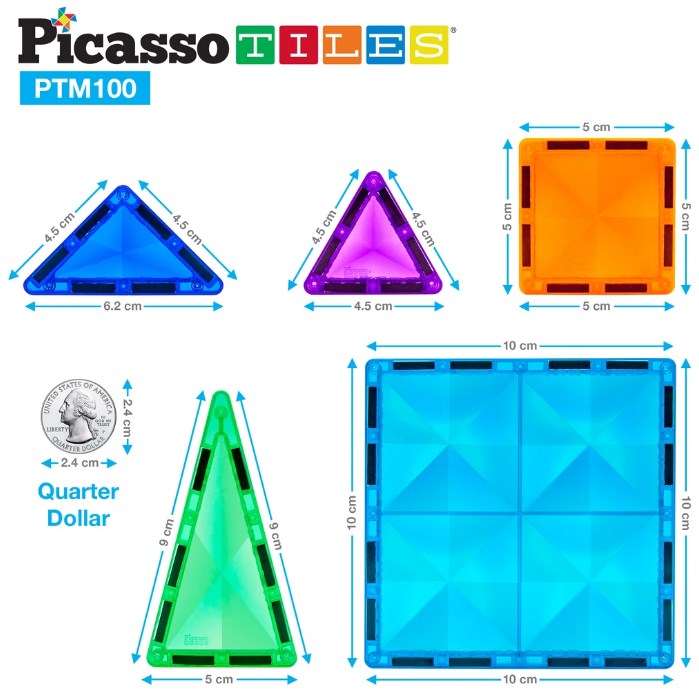 PicassoTiles Mini Diamond 100 pc Set