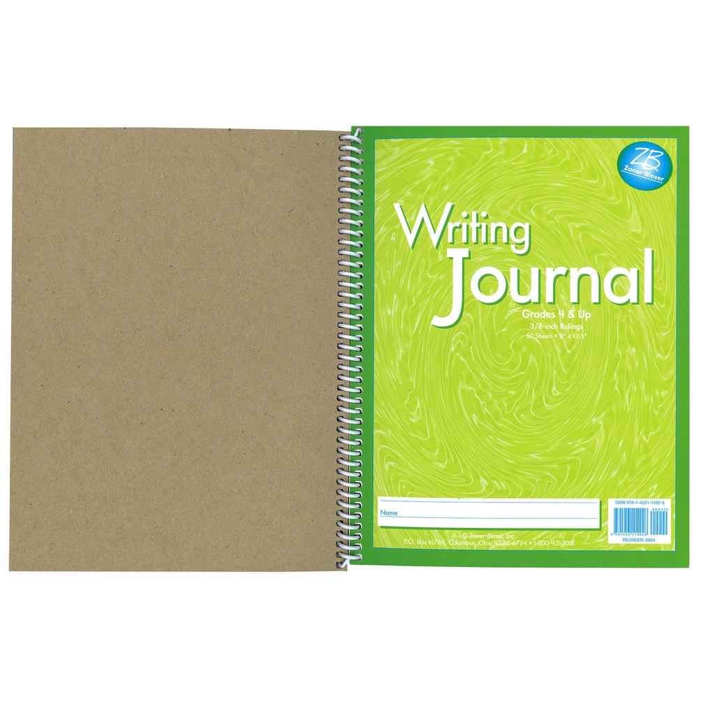 Writing Journal, Liquid Color, 3/8" Ruling, Grades 4+, Pack of 6