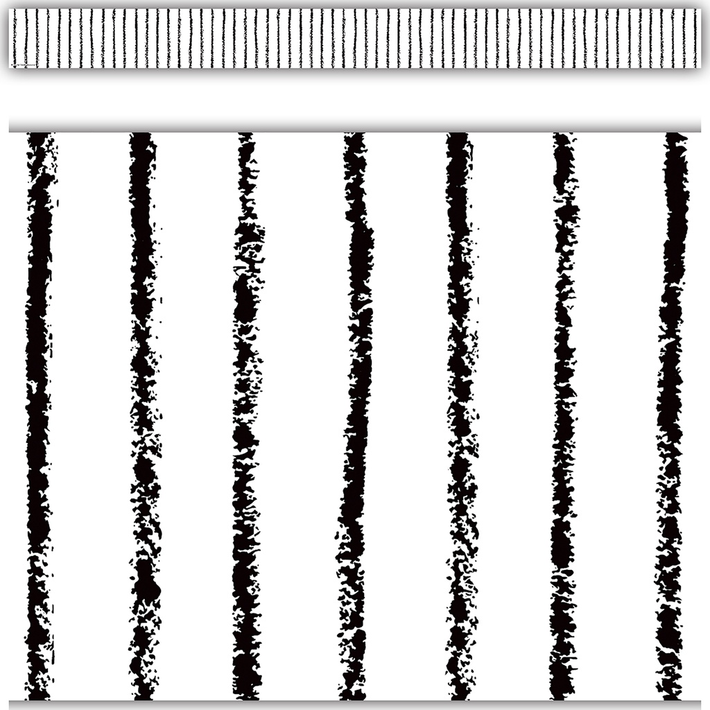White With Black Pinstripes Straight Border Trim