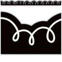 Black with White Squiggles DieCut Border Trim