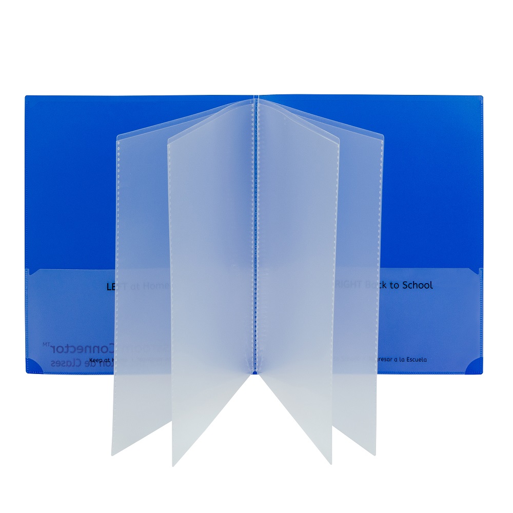 15ct Blue Classroom Connector Multi Pocket Folders