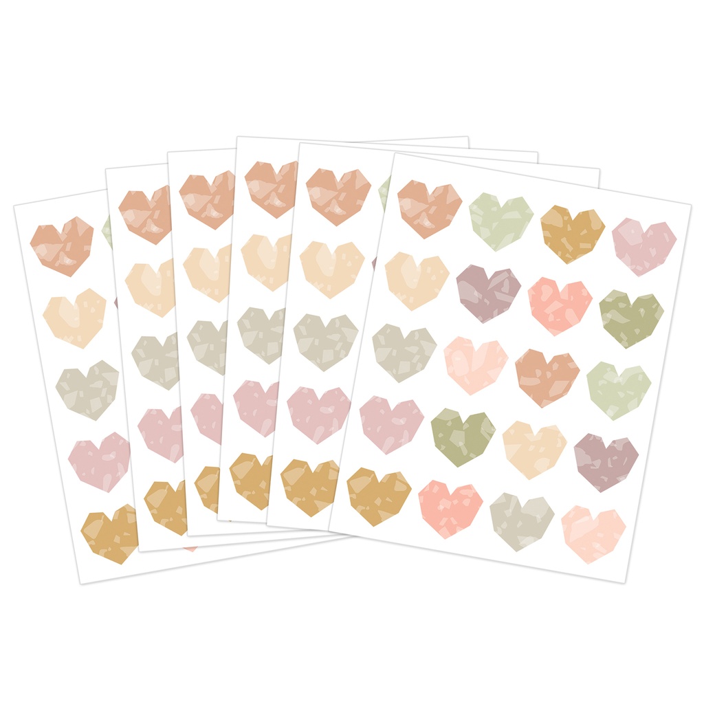 Terrazzo Tones Hearts Stickers