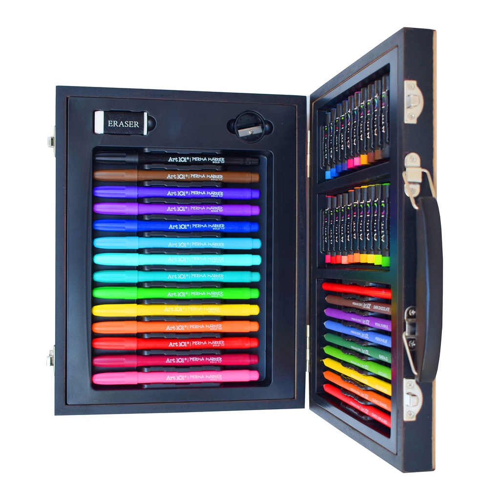 Color & Sketch Color Your Own Wood 58-Piece Art Set