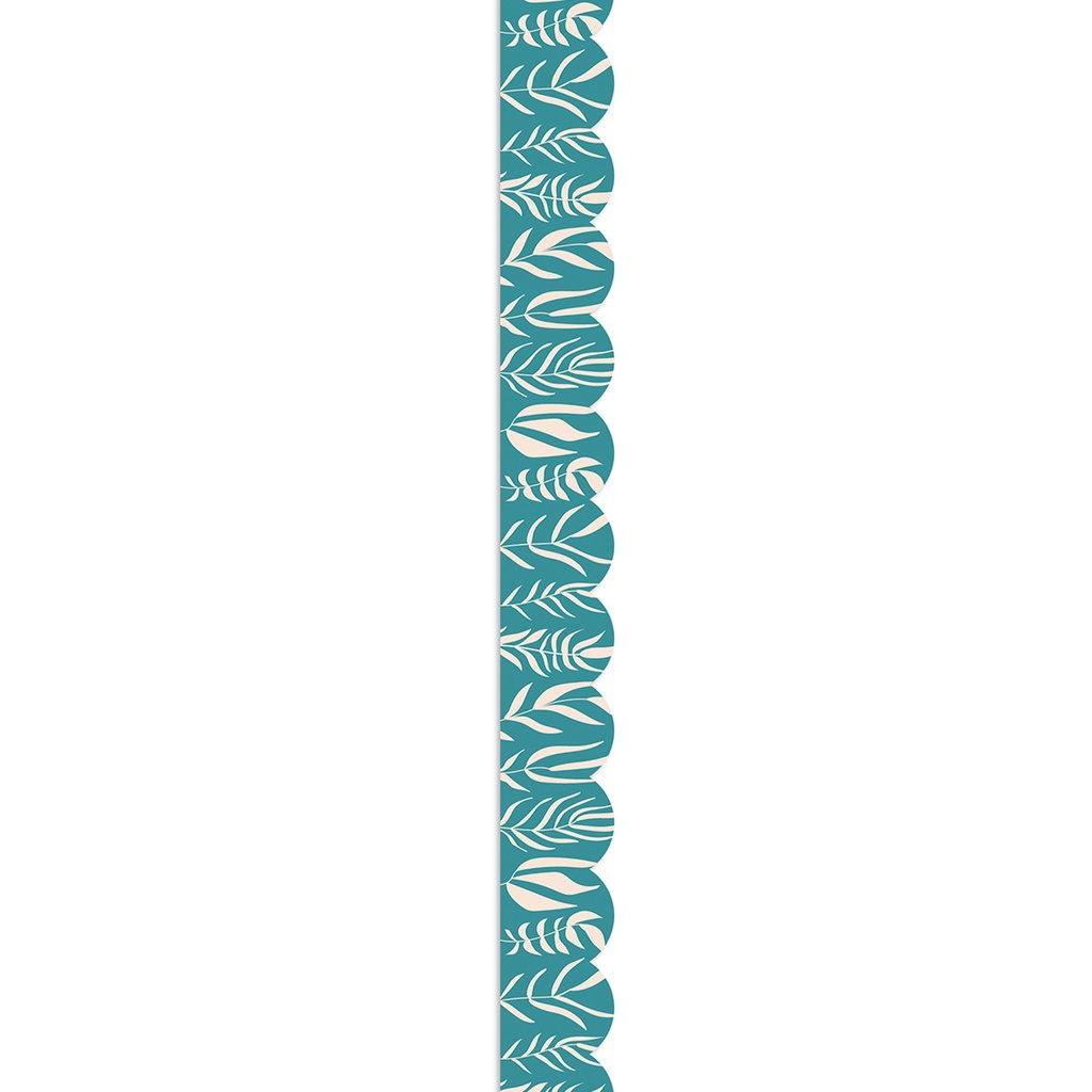 True to You Teal with Leaves Scalloped Bulletin Board Borders