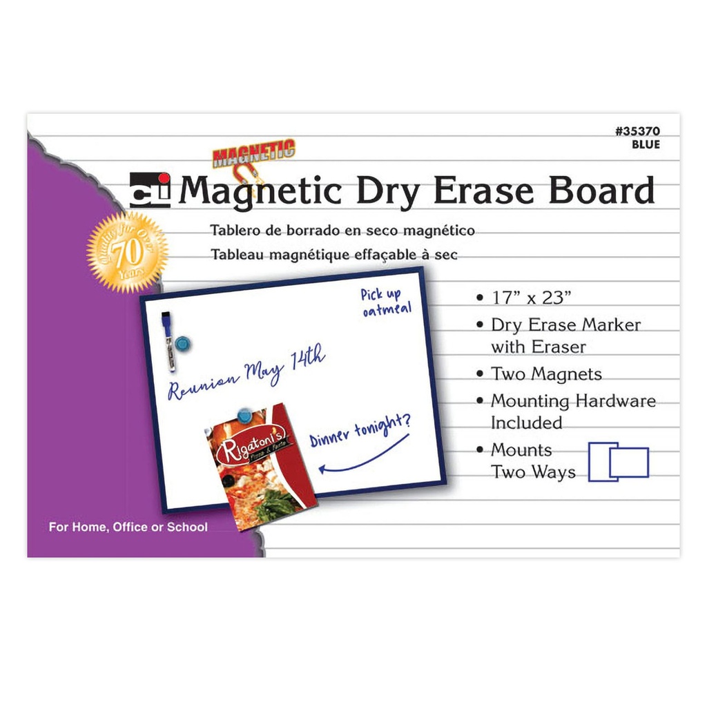 Magnetic Markerboard with Markers, Magnets & Eraser