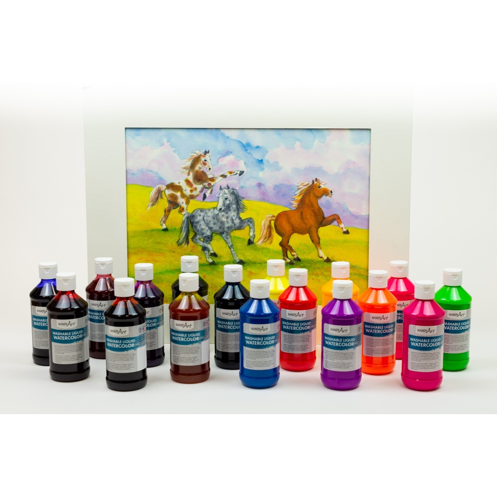 10-Color Basic Kit Washable Liquid Watercolors