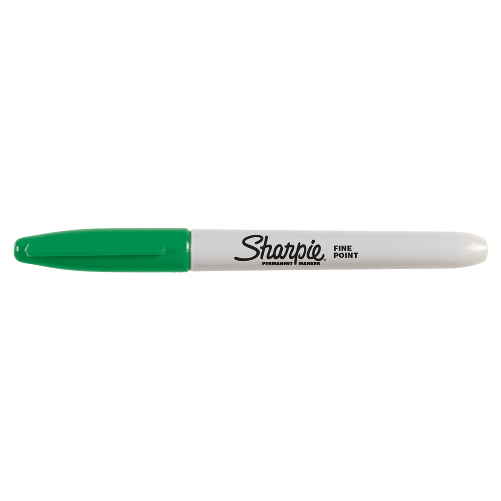 Fine Point Permanent Marker, Green, Box of 12