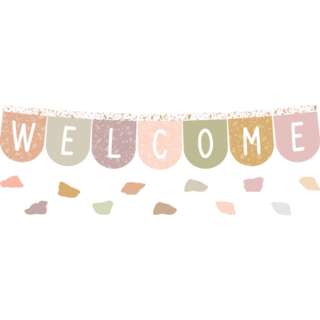 Terrazzo Tones Welcome Bunting Bulletin Board