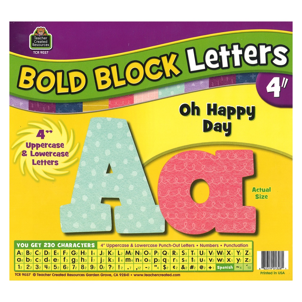 Oh Happy Day Bold Block 4" Letters Combo Pack