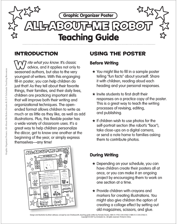Graphic Organizer Posters: All-About-Me Robot: Grades K-2