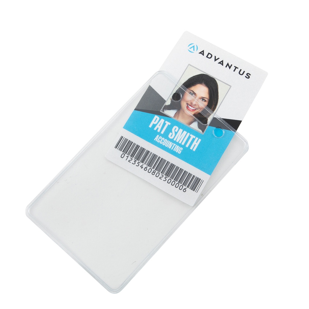 Frosted Vertical Re-sealable Badge Holders Pack of 50