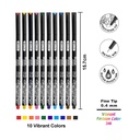 Skylar 0.4 mm Fineliner Pen 10 Color