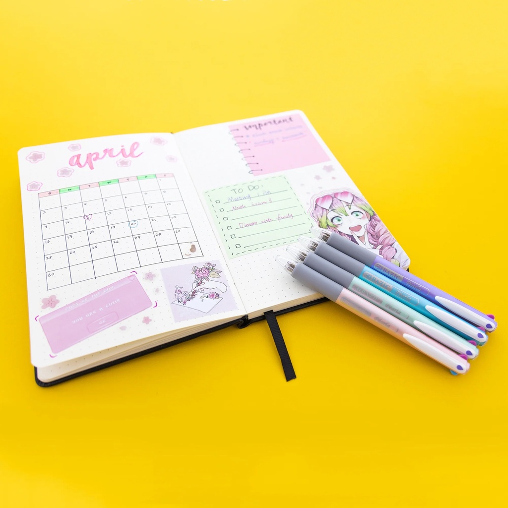 4-Color Fashion Pen with Cushion Grip Assorted Barrel Color