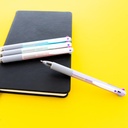 4-Color Fashion Pen with Cushion Grip Assorted Barrel Color