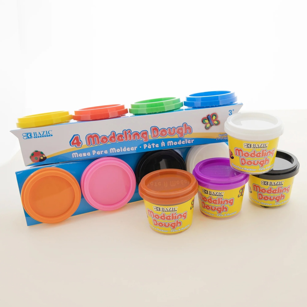 4 Color 4 oz Primary Color Modeling Dough 6 Packs
