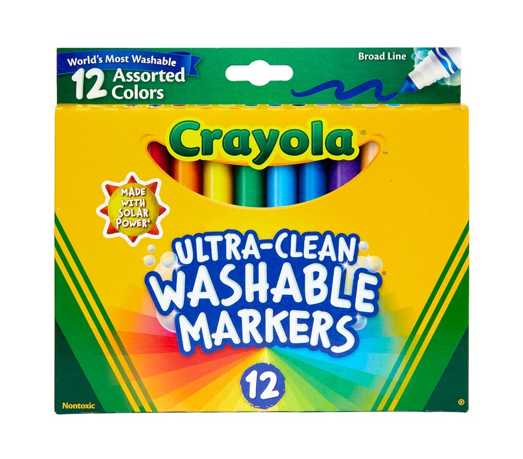 Buy Crayola® Washable Markers, Conical Tips (Box of 12) at S&S