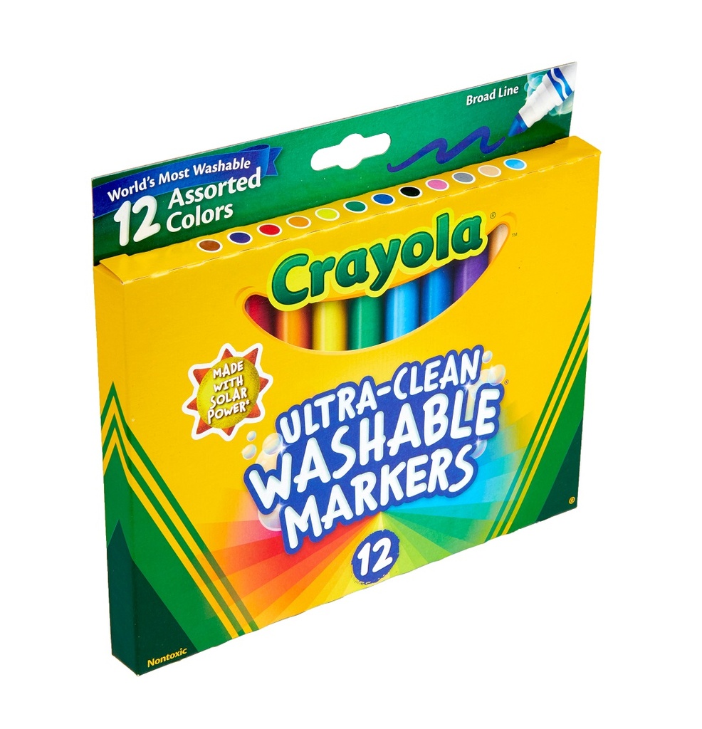 Crayola Washable Fine Point Markers, Assorted - 12 count