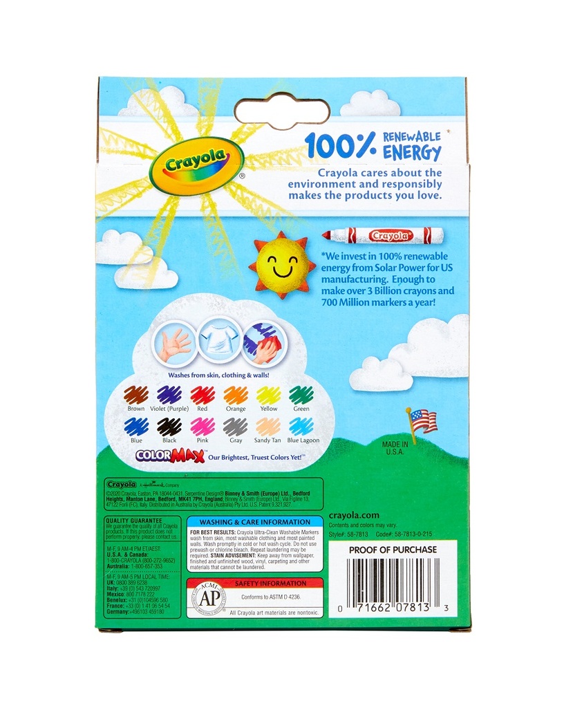 Crayola 12 Ct Ultra-Clean Washable Markers (2 Pack)