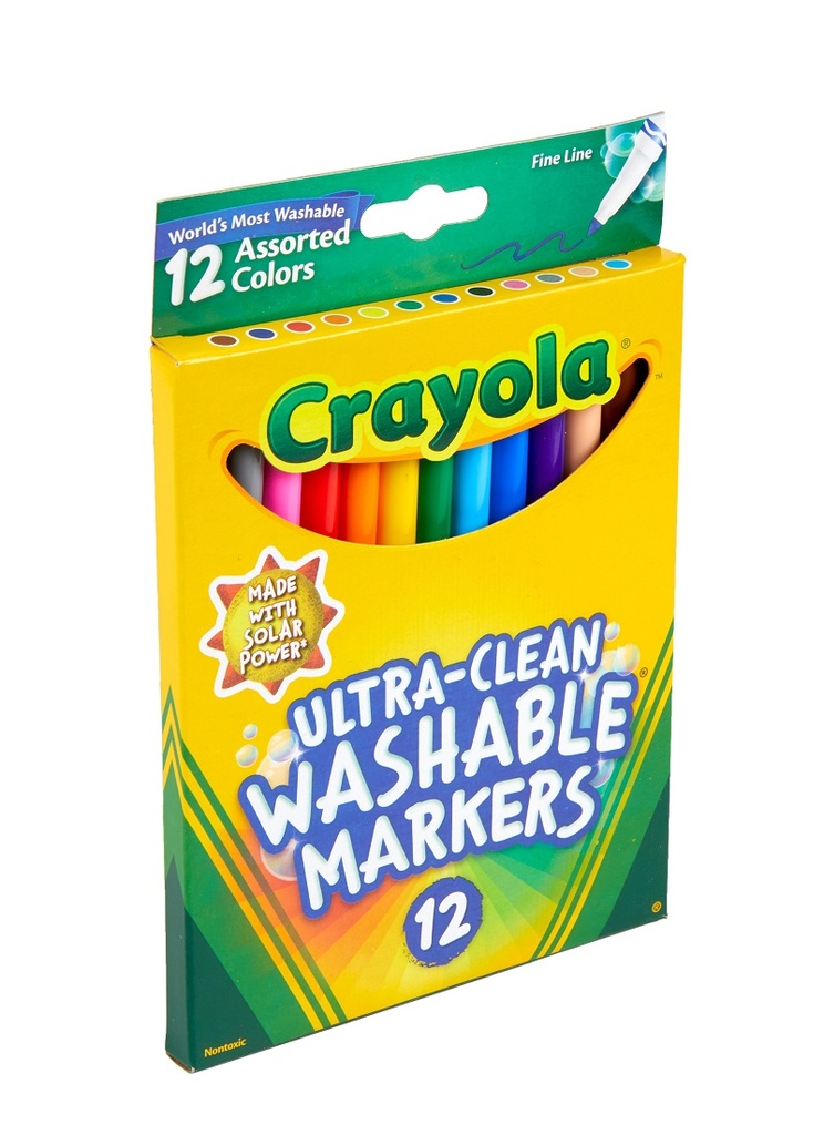 Crayola Washable Markers, Assorted Colors - 12 markers