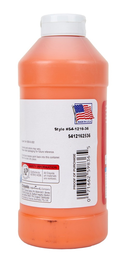 16oz Orange Crayola Premier Tempera