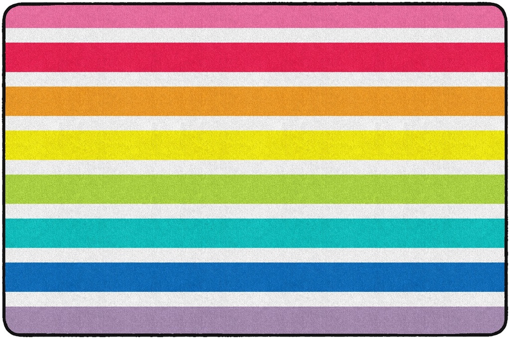 Hello Sunshine Bright Striped Rainbow 5' X 7'6" Rectangle Carpet 