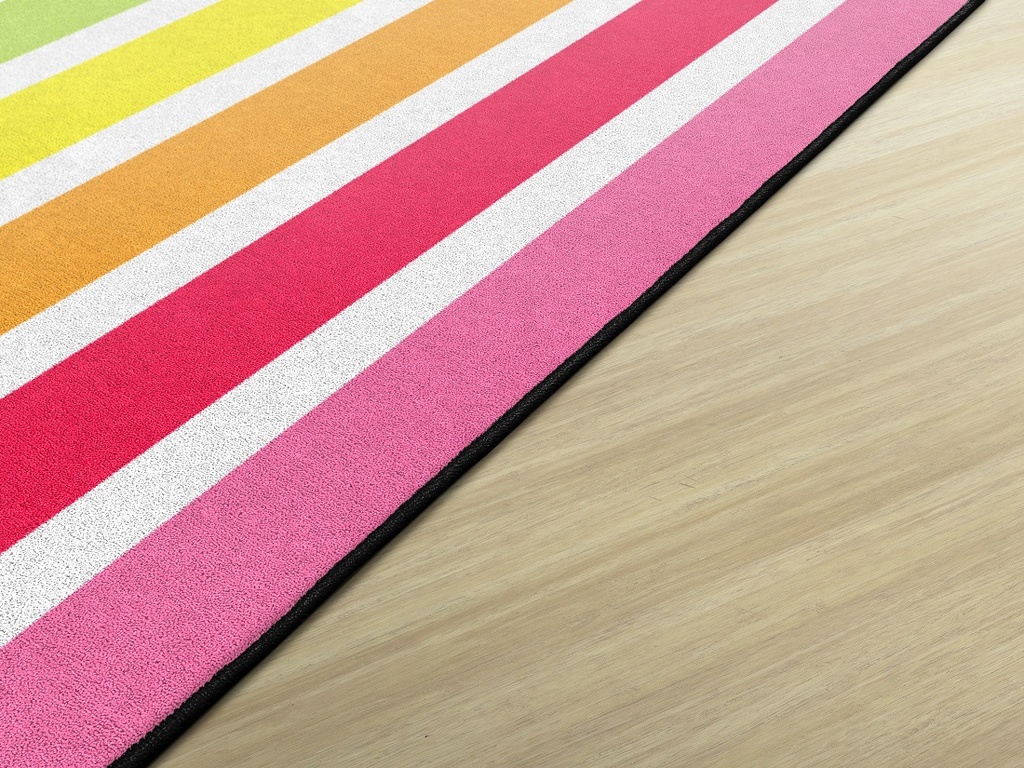 Hello Sunshine Bright Striped Rainbow 5' X 7'6" Rectangle Carpet 