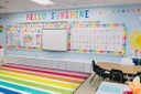 Hello Sunshine Bright Striped Rainbow 5' X 7'6" Rectangle Carpet 
