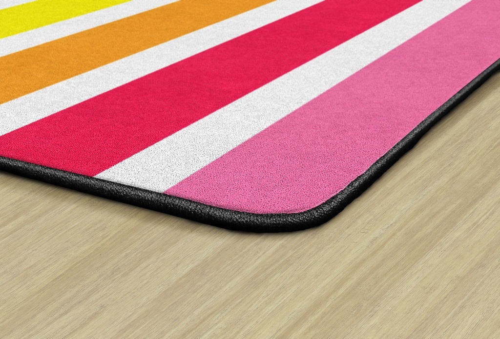 Hello Sunshine Bright Striped Rainbow 7'6" X 12' Rectangle Carpet 