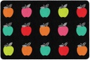 Black White & Stylish Brights Apple Sit Spot 5' X 7'6" Rectangle Carpet 