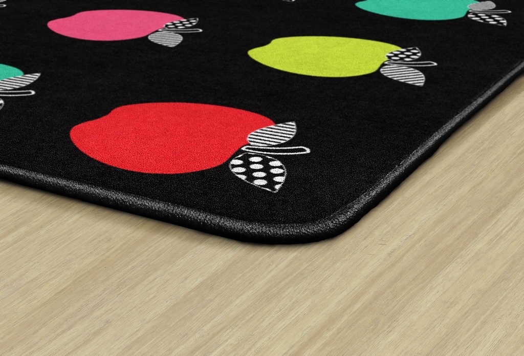 Black White &amp; Stylish Brights Apple Sit Spot 5' X 7'6&quot; Rectangle Carpet 