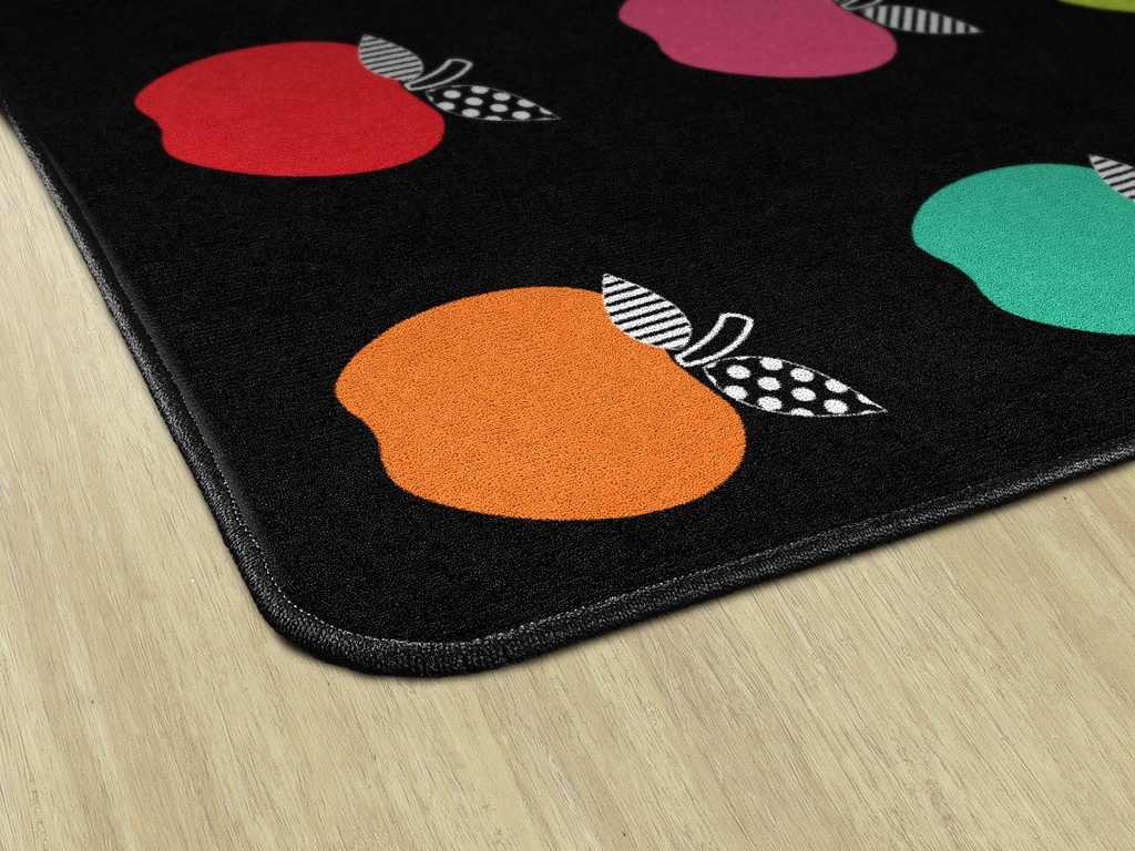 Black White & Stylish Brights Apple Sit Spot 5' X 7'6" Rectangle Carpet 