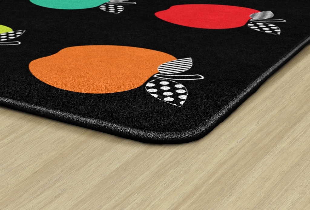 Black White &amp; Stylish Brights Apple Sit Spot 7'6&quot; X 12' Rectangle Carpet 