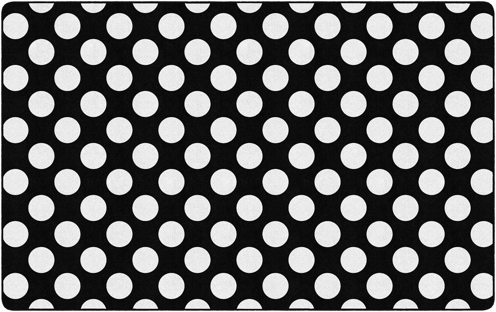 Simply Stylish Black & White Polka Dot 5' X 7'6" Rectangle Carpet 