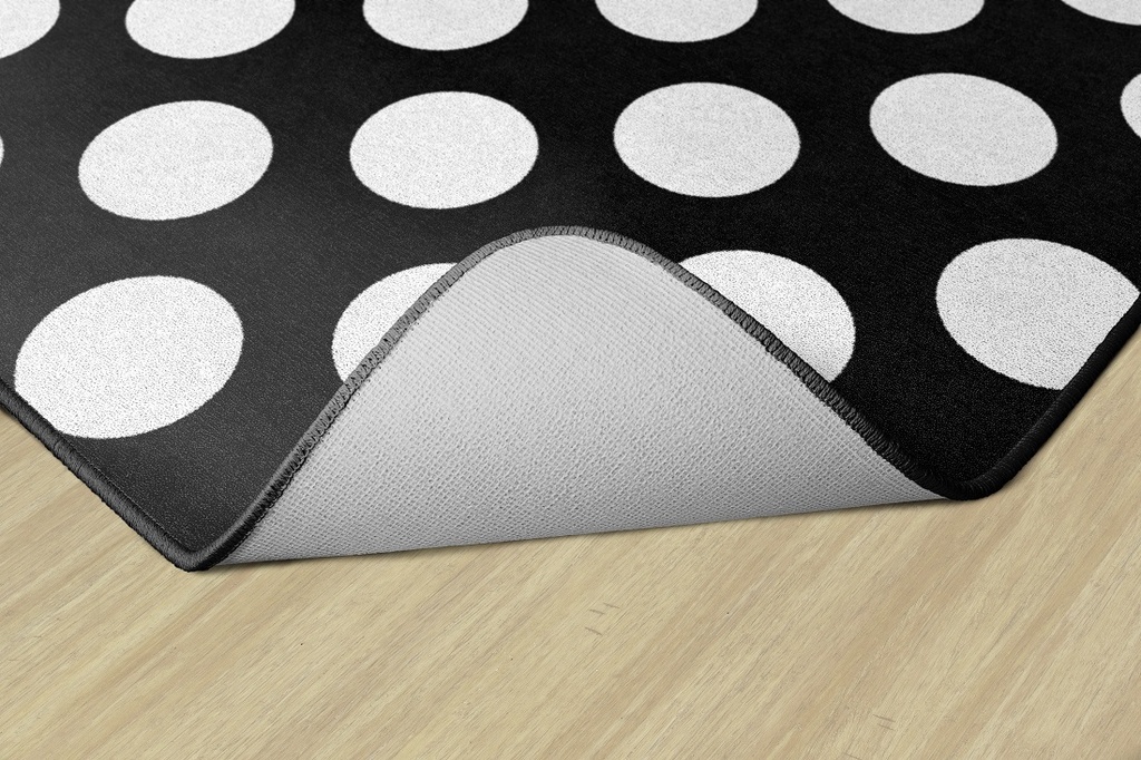 Simply Stylish Black & White Polka Dot 5' X 7'6" Rectangle Carpet 