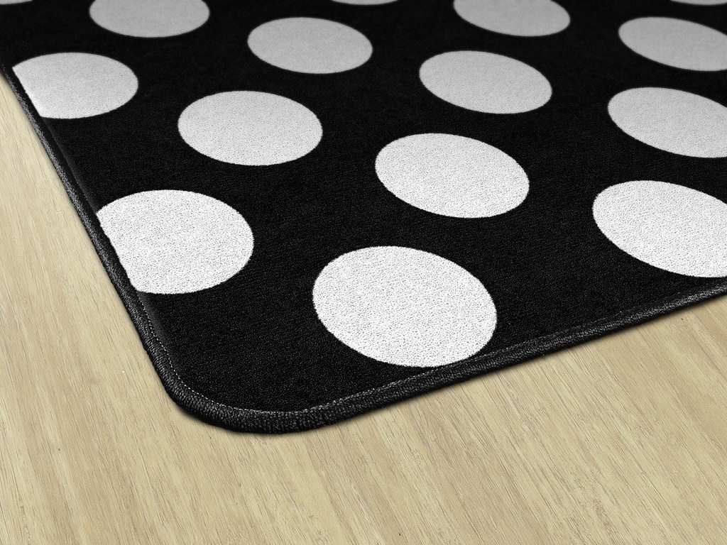 Simply Stylish Black & White Polka Dot 7'6" X 12' Rectangle Carpet 