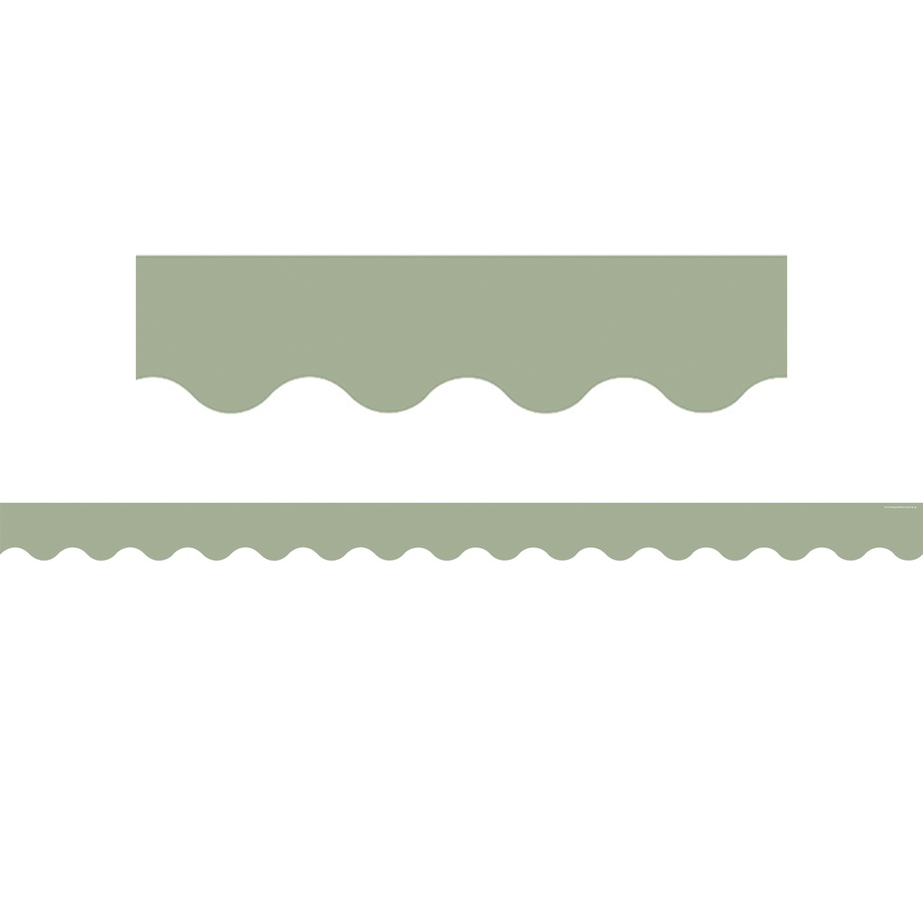 Sage Green Scalloped Border Trim 35 Feet