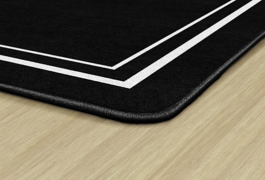 Simply Stylish Black & White Border 5' X 7'6" Rectangle Carpet