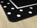 Simply Stylish Tropical Black & White Polka Dot Border 5' X 7'6" Rectangle Carpet