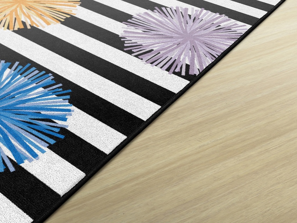 Just Teach Black & White Poms 7'6" X 12' Rectangle Carpet