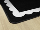 Black White &amp; Stylish Brights Black &amp; White Scallop Border 5' X 7'6&quot; Rectangle Carpet