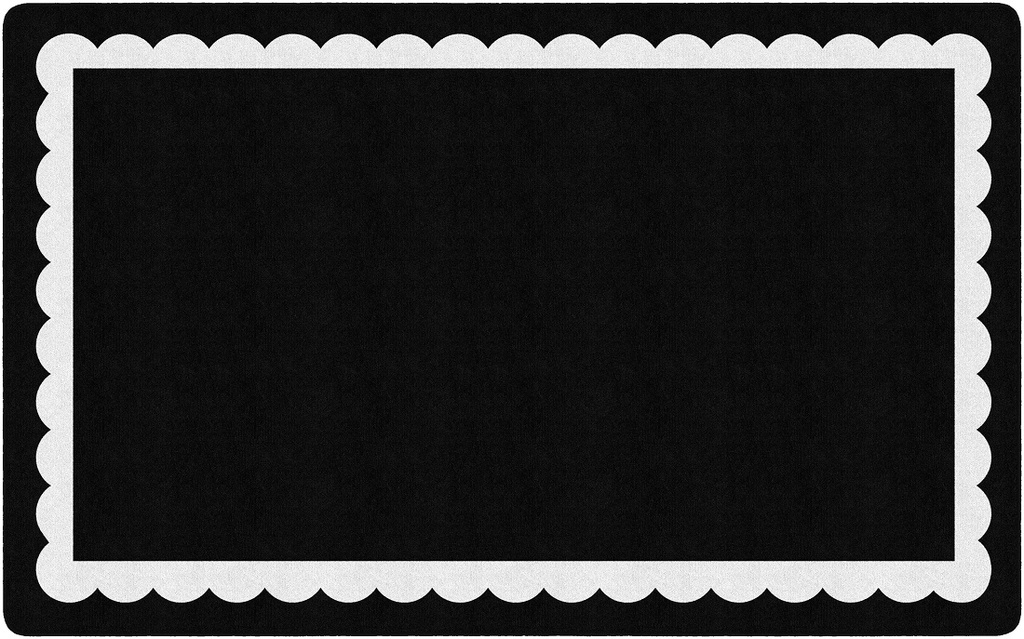 Black White & Stylish Brights Black & White Scallop Border 7'6" X 12' Rectangle Carpet