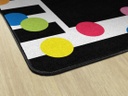 Just Teach Black White & Bright Polka Dot Border 7'6" X 12' Rectangle Carpet