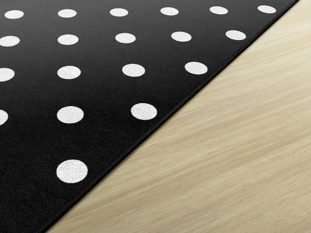 Black White & Stylish Brights Small Black & White Polka Dots 5' X 7'6" Rectangle Carpet