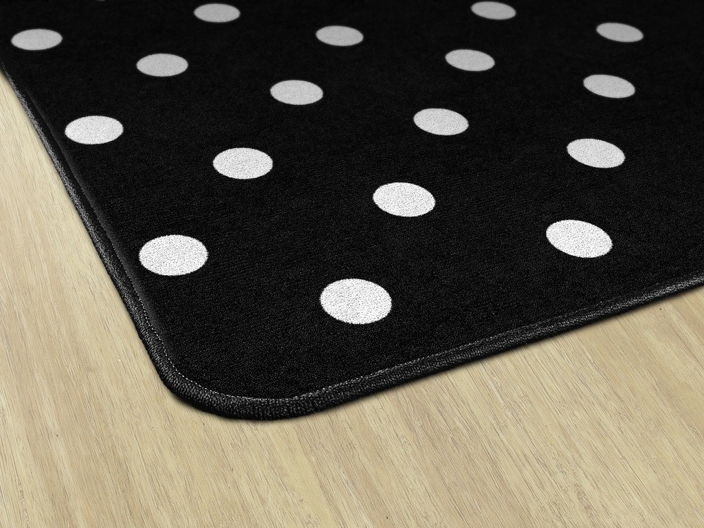 Black White & Stylish Brights Small Black & White Polka Dots 5' X 7'6" Rectangle Carpet