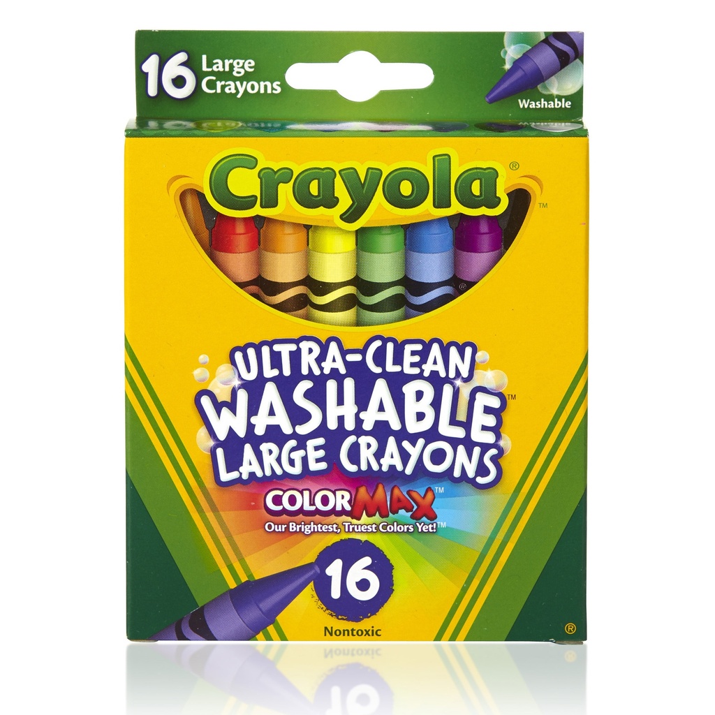 Large Ultra-Clean Washable Crayons, 16 Colors