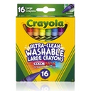 Large Ultra-Clean Washable Crayons, 16 Colors
